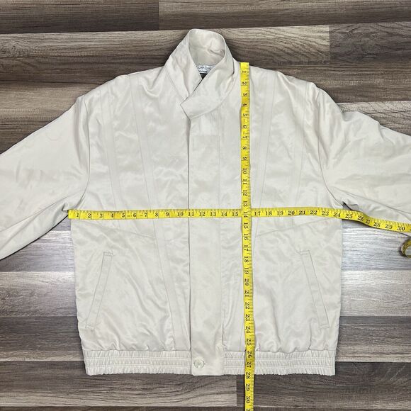 St. Croix Knits Eli Thomas Cream Jacket Full Zip Lightweight Microfiber USA Sz M - Picture 3 of 11